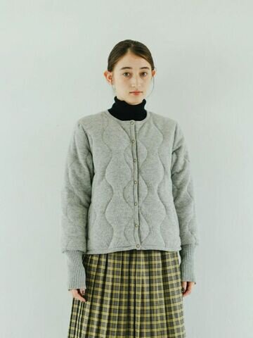 sosotto|長めリブであたたかい ニットダウンキルティングブルゾン