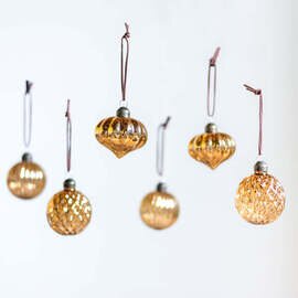 No.43 Middy Champagne 6cm | ガラスオーナメント 6個入り