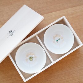 KUTANI SEAL|2客用桐箱 お花のごはん茶碗 お皿 ギフト プレゼント KS2-68 クタニシール