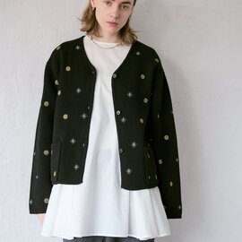 doux bleu|エンブロイダリー ニットジャケット DB-2647-038