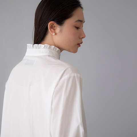 STAMP AND DIARY|100/1ブロード フリルカラーブラウス