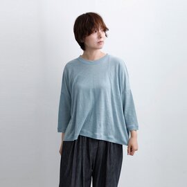 mao made|ベルギーリネン 7分袖 ワイド Tシャツ 611206