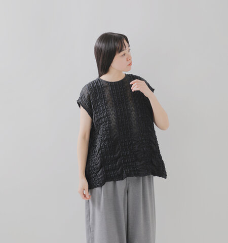 qiri|シー バック ギャザー ブラウス “sea back gather blouse” 63-01-bl-015-25-1-mn