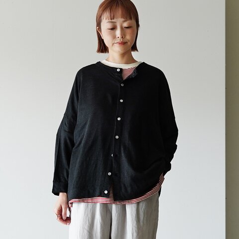 prit|2way ワイドカーディガン 40/1 ヨーロッパ リネン天竺 7分袖 長袖 羽織り 母の日 ギフト P91642 プリット