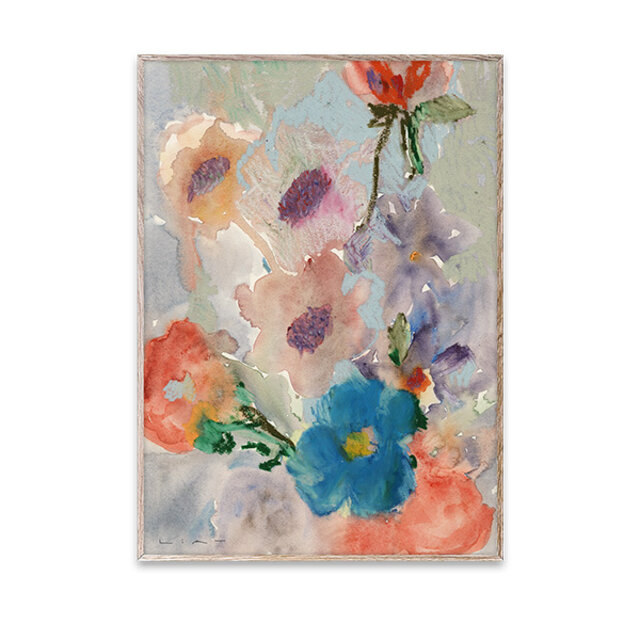 「Bunch of Flowers」は、おぼろげな水彩と表情豊かなタッチのオイルパステルで描かれています。従来の静物画とは一線を画す、花に対する若々しさを表現。流れるような水彩で構成された夢のような美しさと、春の躍動を感じる1枚です。

