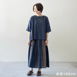 sisam｜手織藍染ピンタックスカート