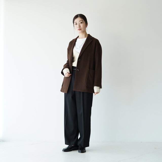モデル:166cm / 47kg
color : dark-brown(col.16) / size : フリーサイズ