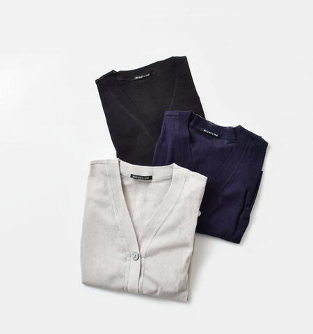 mizuiro ind|コットン メッシュ Vネック ショート カーディガン 1-210064-nk