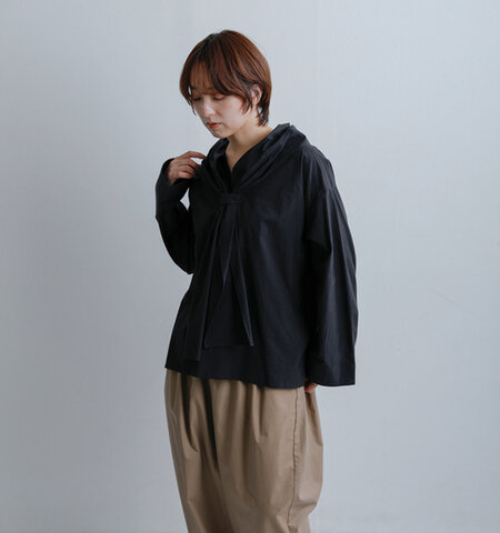 the last flower of the afternoon|コットン タイネック ブラウス 滲むひかり 26f-sh035-po