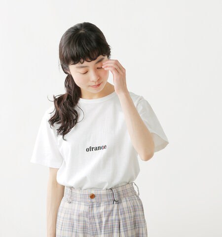 EEL|コットン刺繍Tシャツ“OFRANCE” e-22524a-mn