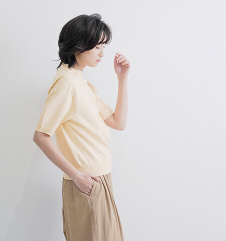 unfil|ストレッチ オーガニック コットン ボトルネック ニット プルオーバー “stretch organic cotton bottle-neck sweater” wvsp-uw120-ma