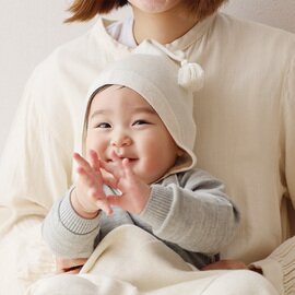 COFUCU|カシミヤ×シルク×コットン あご紐付き帽子