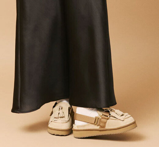 SHAKA|SHAKA シャカ SK-296 キルトタッセル付きミュールサンダル MOC MULE TASSEL SUEDE BEIGE