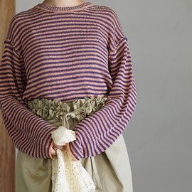 RYE TENDER|シアー ボーダー オントラ トップス リネンコットン ニット 長袖 Tシャツ ONTRA TOP 010702600 ライテンダー