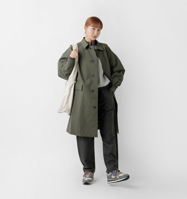 model mayuko：168cm / 55kg 
color : new taupe / size : M