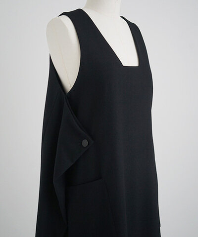 Mochi｜square neck dress [black・1]