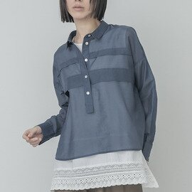 T.Tutie.|コットンシルクタックブラウス/トップス・シャツ・ブラウス・シアーシャツ・長袖シャツ
