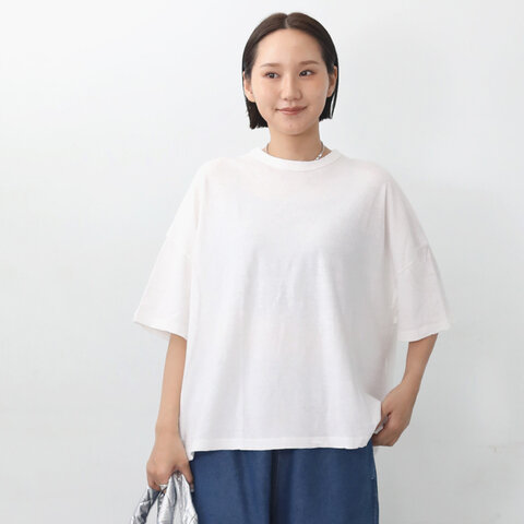 ichi Antiquités|くったりとした落ち感でカジュアルになり過ぎない コットン ワイドTシャツ kurashisha summer fashion