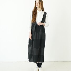 Mochi｜ geometric jumper tuck skirt [ms23-op-03/charcoal×black] 幾何学柄ジャンプタックスカート
