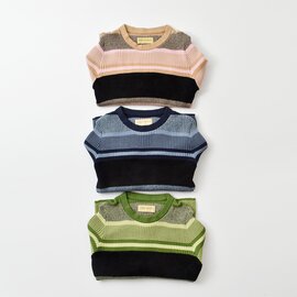 AKANE UTSUNOMIYA|コットン ランダム ボーダー ニットセーター プルオーバー akes-003-ms