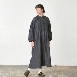 D*g*y|チャイナボタン比翼ワンピース綿麻デニム D9737