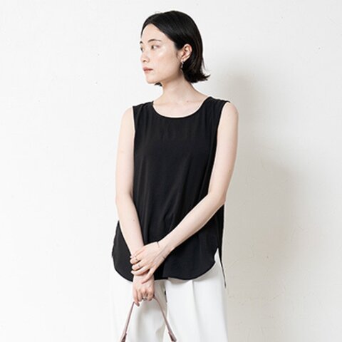 kauliina|シワになりにくい 名脇役ブラウス ノースリーブ