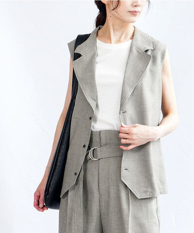 MIDIUMISOLID|【40%OFF】テーラードジレ ベスト トップス ノースリーブ 2-132207