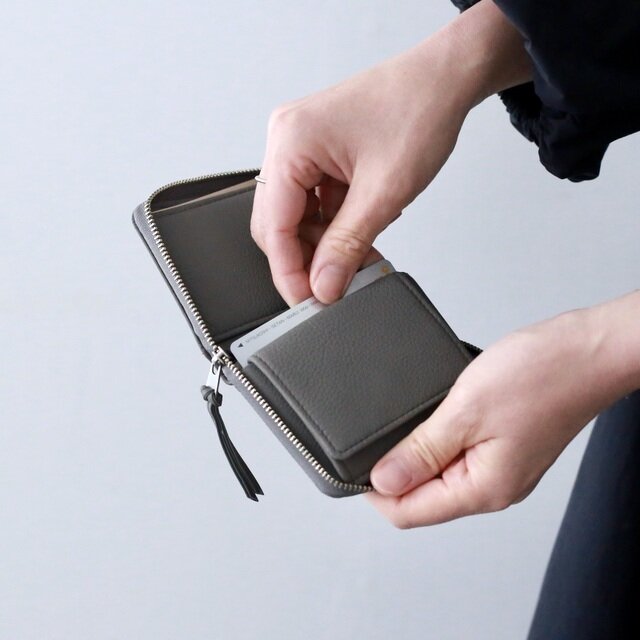 小銭入れの後ろにもカードスリーブが。