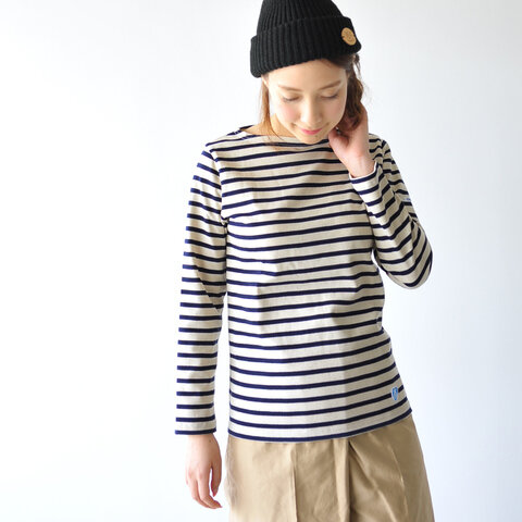 ORCIVAL|コットンロード マリンバスク シャツ/bee emblem ソリッド 無地 ボーダー カットソー 長袖 ボートネック トップス B211 オーシバル/オーチバル