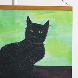 nunocoto｜ファブリックポスター：黒猫（しんよんひ）