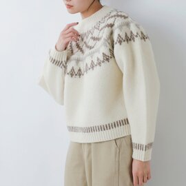 UNDYED|ペルーハイランドウール クルーネック ノルディック ニット プルオーバー “NORDIC KNIT CREW” 25f209