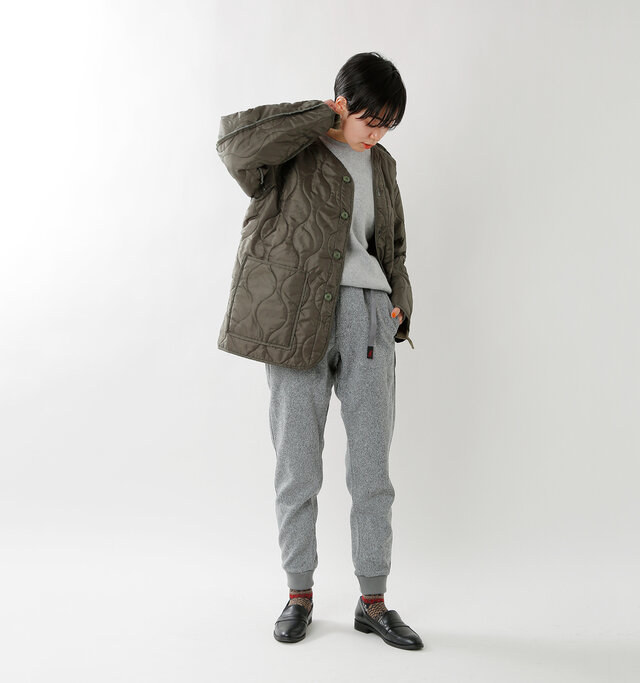 model saku:163cm / 43kg
color : heather gray / size : S(メンズ)
