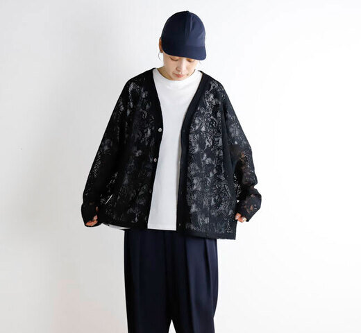 Needles|NEEDLES ニードルズ V Neck Cardigan - Paisley Bulky Lace Vネックカーディガン ペイズリー バルキリーレース TY384