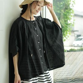 setten|【SALE 20%OFF】1/60 リネンキャンバス タック入りシャツ レディース トップス ブラウス 半袖 五分袖 5分袖 set-3067
