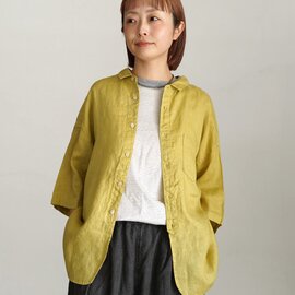 prit|60/1 フレンチ リネン 5分袖 レギュラー カラーシャツ 半袖 P81646 プリット