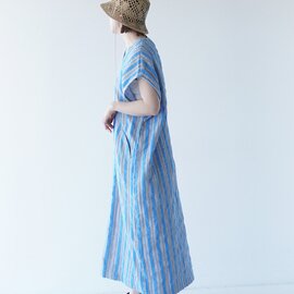 sana｜Ｖネック ドレス (ジャガード ストライプ ワンピース ノースリーブ satp-0704 サナ