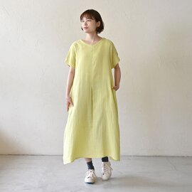 sisam|WGVネックハンソデワンピース【ダブルガーゼ】【半袖ワンピース】【やわらか】