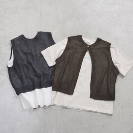 heavenly|綿麻 2WAY メッシュ ニット ベスト 2624154