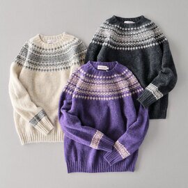 John Tulloch|SHETLAND WOOL NORDIC CREW NECK PULLOVER
