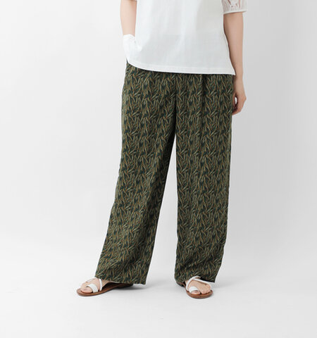 NOMBRE IMPAIR|リーフプリント イージー パンツ 01-1-04-209-5-1-tr