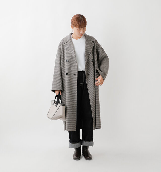 model mayuko：168cm / 55kg 
color : hound tooth / size : 36