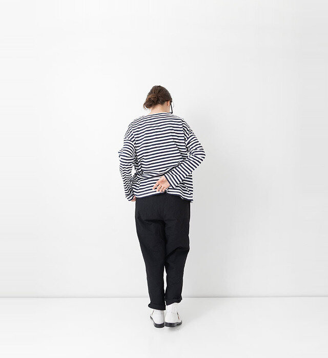 color : NAVY BORDER , model : 162cm