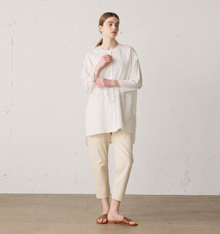 MidiUmi｜4/5 length white denim pants