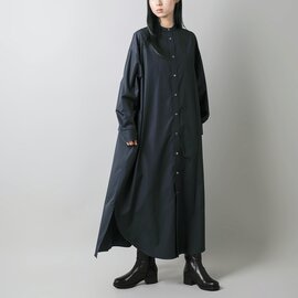 Graphpaper|コットン バンドカラー 長袖シャツワンピース High Count Broad Oversized Band Collar Shirt Dress gl261-60036b