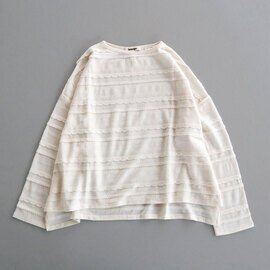 tumugu|スカラップボーダージャガード ボートネックワイドプルオーバー