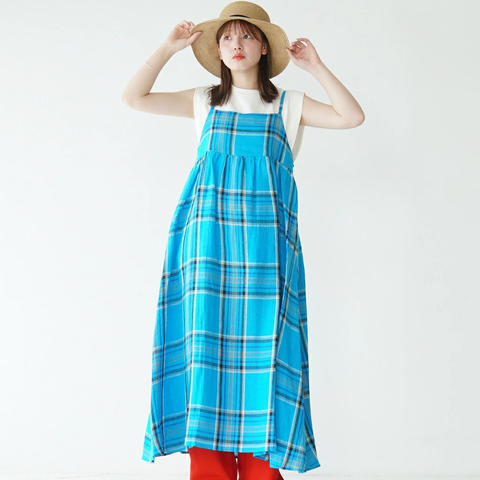 O'NEIL of DUBLIN|タータンチェック キャミソールワンピース TARTAN CAMISOLE DRESS ドレス フレア Aライン レイヤード 732 オニールオブダブリン