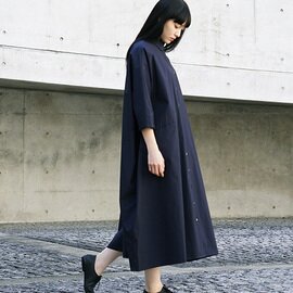 Mochi｜supima cotton long shirt dress(navy)