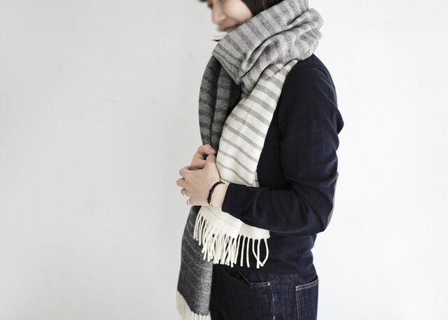 Supersoft Lambswool Shawl - grey ombre
