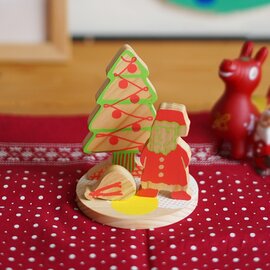 fujisen|12月 ミニ遊び飾り。 冬 クリスマス サンタクロース ツリー 雑貨 積み木 おもちゃ 季節の置き物 オブジェ 日本製 フジセン