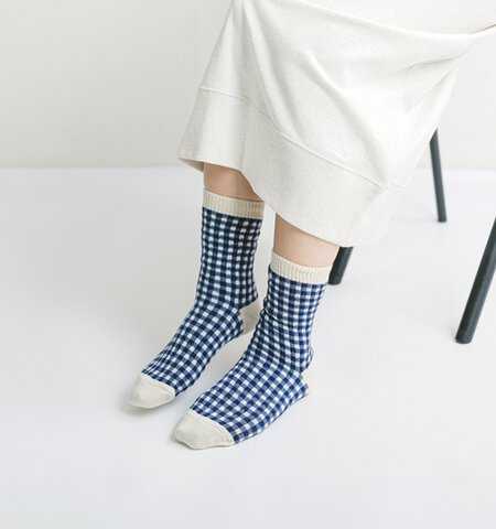 ROTOTO|ジャガード編み ギンガムチェック ソックス 靴下 GINGHAM CHECK SOCKS r1506